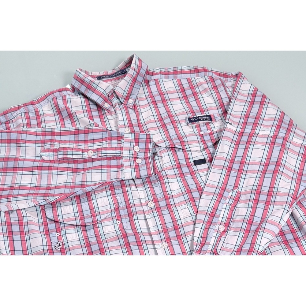 Columbia PFG Super Bonehead Shirt Mens L Plaid Omni-Shade Fishing DadCore